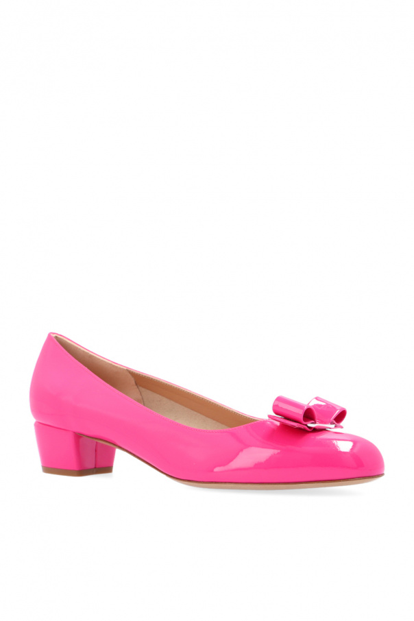 パンプス SALVATORE FERRAGAMO SKIN PINK LEATHER MARA 40 PUMPS Salvatore Ferragamo Pink Leather Gilda Peep Toe Pumps Size